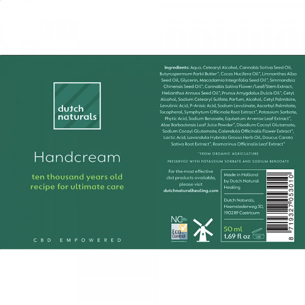 CrÃ¨me pour les mains au CBD 50ml - 125mg Dutch Natural Healing - 2